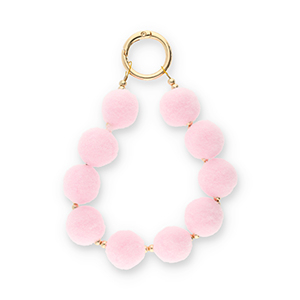 Keychain pompom Light Pink-Gold