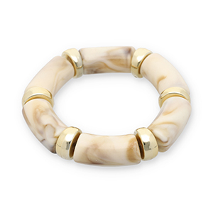 Bracelets resin Gold-Off White-Beige