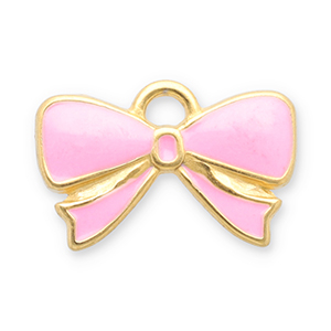Stainless steel charms bow Gold-Pink