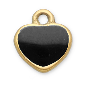 Stainless steel charms heart Gold-Black