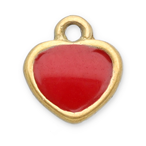 Stainless steel charms heart Gold-Red