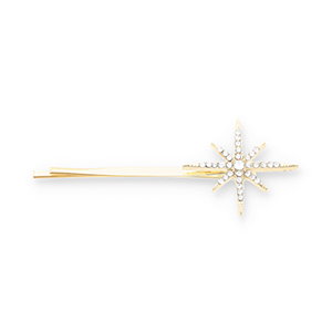 Hair accessories bobby pin star with strass Gold-Transparent