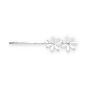 Hair accessories bobby pin daisies Silver-White