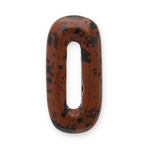 Natural stone charms Agate oval Dark Brown-Black