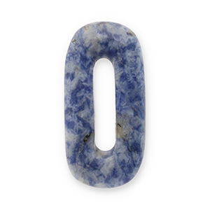 Natural stone charms Sodalite and Microcline oval Blue-White