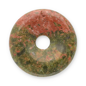 Natural stone charms Agate donut 16mm Red-Olive Green
