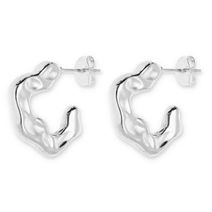 Stainless steel earrings / earpins irregular Silver