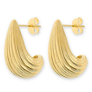 Stainless steel earrings / earpins drop Gold
