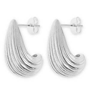 Stainless steel earrings / earpins drop Silver