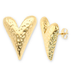 Stainless steel earrings / earpins heart Gold