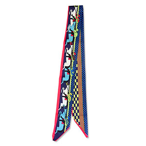 Bandana scarf with horses Blue-Red-Yellow