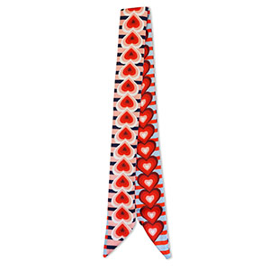 Bandana scarf with hearts Light Blue-Red-Light Pink