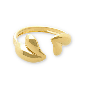 Stainless steel rings hearts Gold