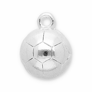 DQ European metal charms football Antique Silver (Nickelfree)
