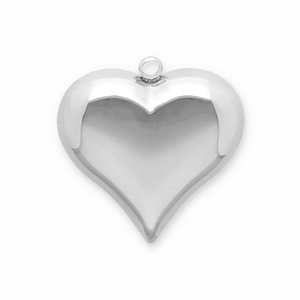 Stainless steel charms heart Silver