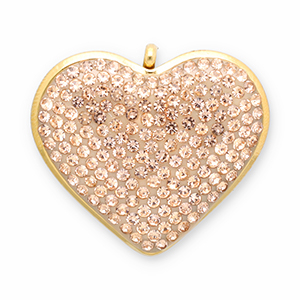 Stainless steel charms heart Gold-Champagne