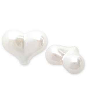 Imitation freshwater pearls heart White