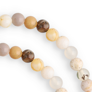 Natural stone beads Chalcedony (Quartz) and Agate 4mm Greige-Yellow Opal