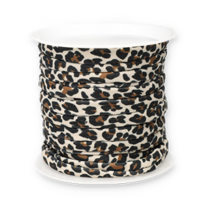 Stitched elastic ribbon leopard Camel Brown-Black