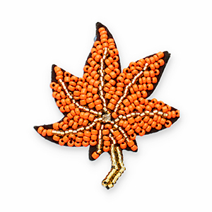 Brooches leaf Orange-Black