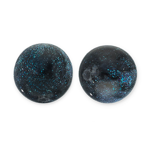 6 mm acrylic beads with glitter Black-Turquoise