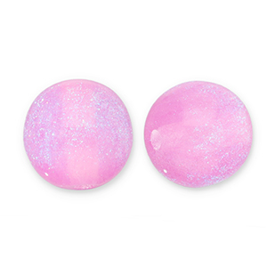 8 mm acrylic beads with glitter Lilac Pink-Turquoise