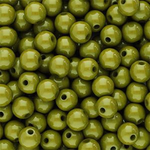 6 mm acrylic beads shiny Olive Green