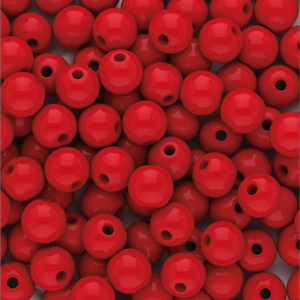 6 mm acrylic beads shiny Red