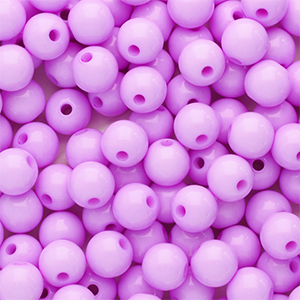 6 mm acrylic beads shiny Lilac Pink
