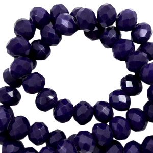 Top faceted beads 4x3mm disc Princess Blue-Pearl Shine Coating