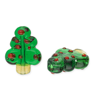 Glass beads Christmas tree Dark Green