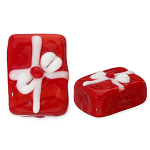 Glass beads gift Red-White