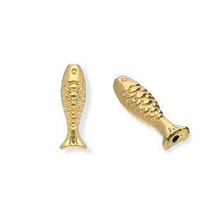 Stainless steel beads fish Gold