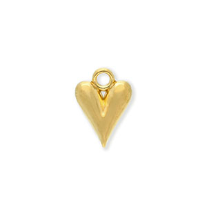 Stainless steel charms heart Gold