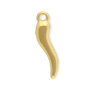Stainless steel charms Italian horn Gold