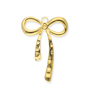 Stainless steel charms bow Gold