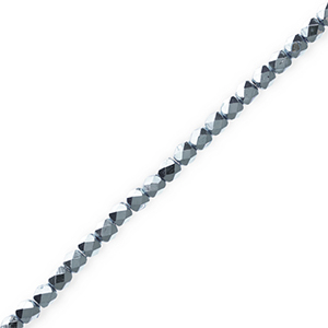 Top faceted beads Metallic Light Blue
