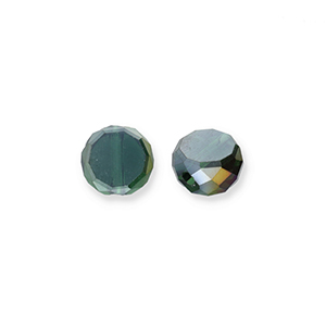 Top faceted beads Dark Green-AB Coating