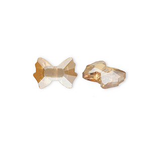 Fashion faceted beads bow Peachy Beige-Pearl Shine Coating