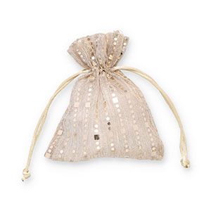 Jewellery bag dots & squares Gold-Champagne