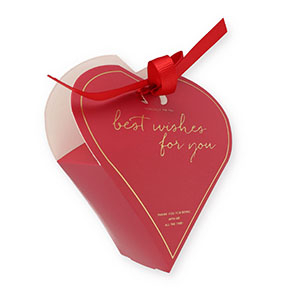 Jewellery (gift) box heart "Best wishes for you" Red-Gold