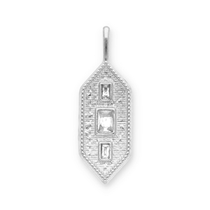 Stainless steel charms hexagon Silver-Transparent