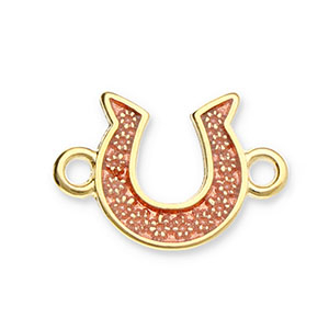 DQ European metal charms connector horseshoe Gold-Copper Brown (Nickelfree)