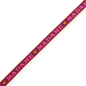BY31&reg; Ribbon tekst "Madame" Purple-Fuchsia-Orange
