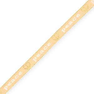 BY31&reg; Ribbon tekst "Peace" Vanilla Yellow-White-Gold