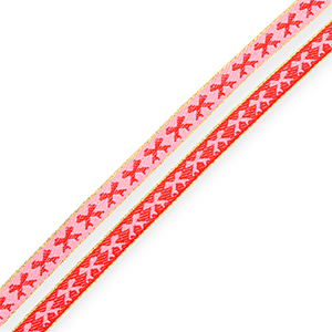 BY31&reg; Ribbon tekst bows Light Pink-Red-Gold