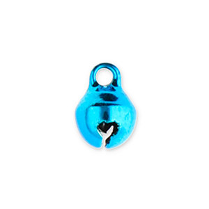 Metal charms little bells 6mm Blue