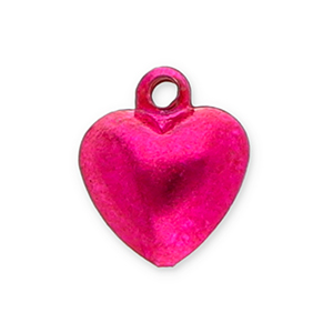 Metal charms little bells heart Fuchsia
