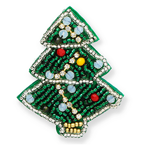 Brooches Christmas tree Green-Blue-Red-Silver