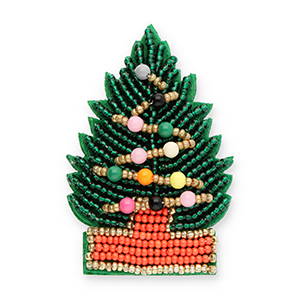 Brooches Christmas tree Green-Orange